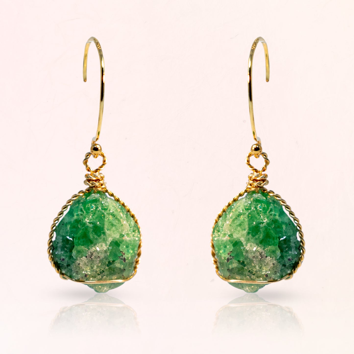 Rough Emerald Earrings