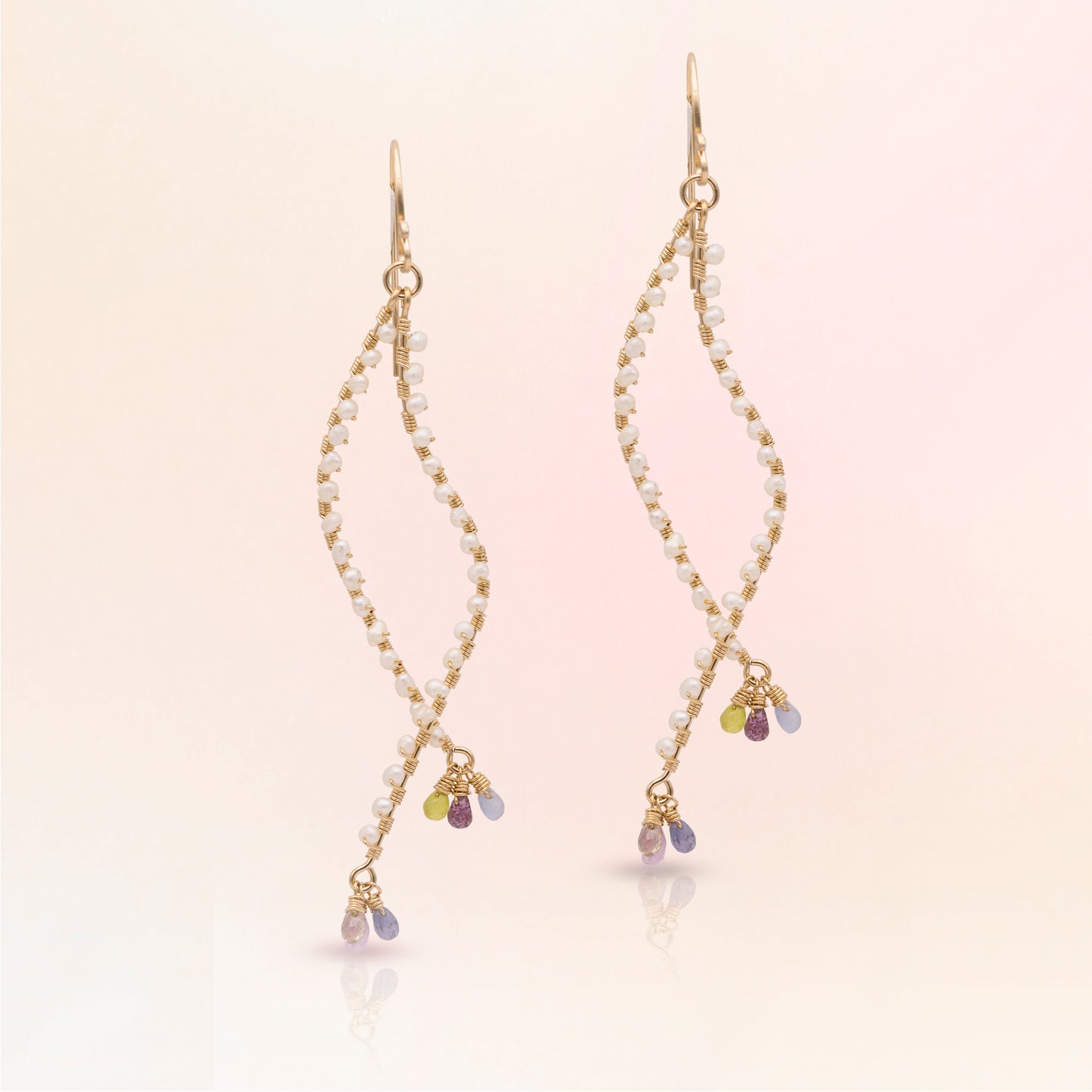 Sapphire & Pearl Vine Earrings