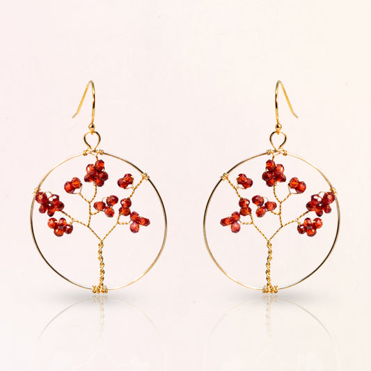 Tree of Life Hoop Earrings