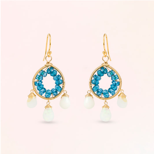opal hoop earrings​