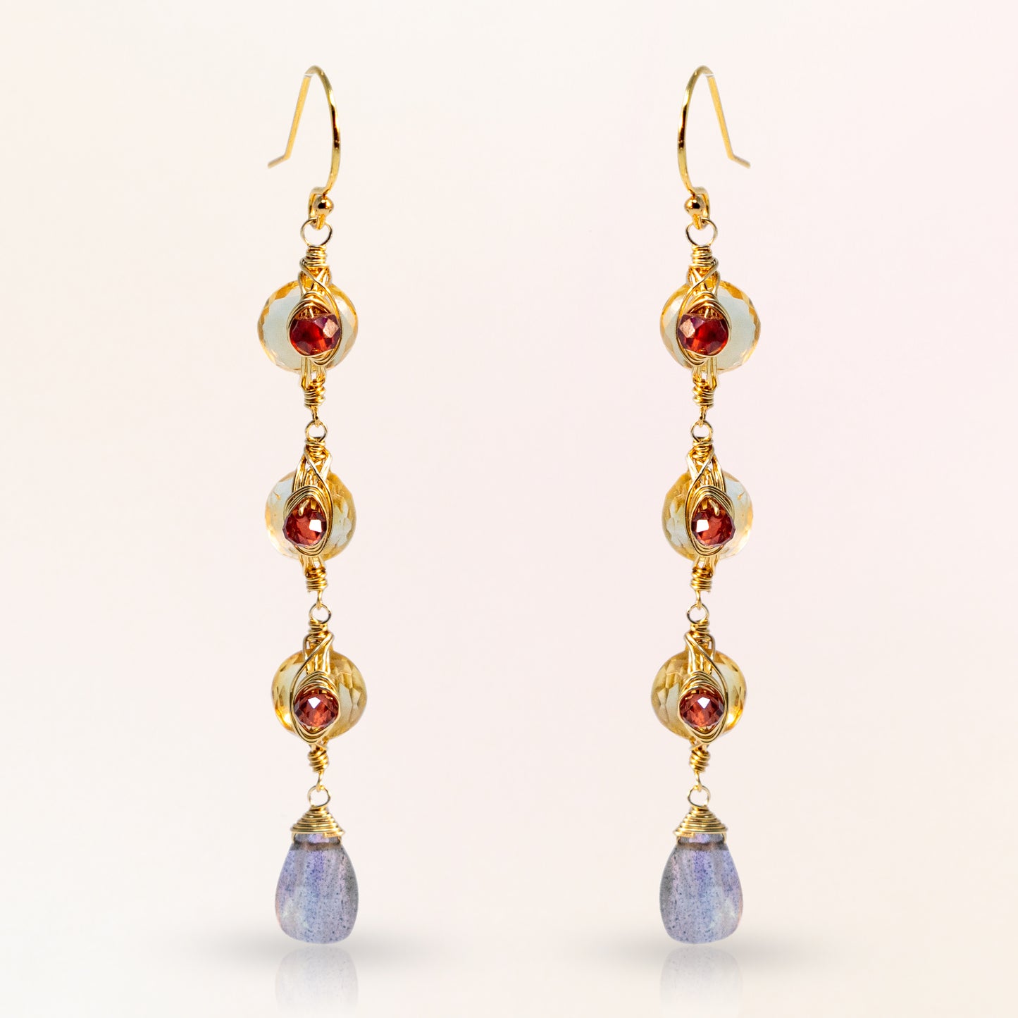 Gemstone Chain Earrings