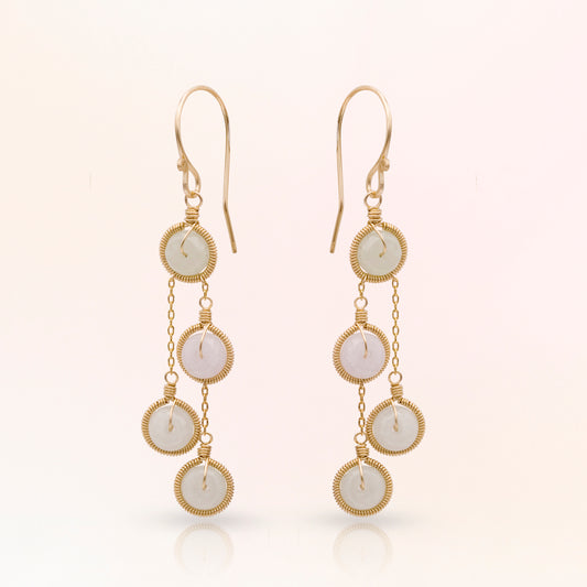 White Jade Drop Earrings