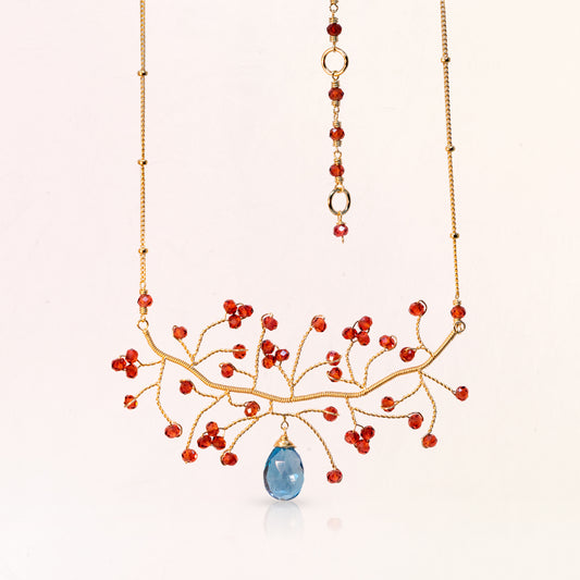 Tree Necklace with Gemstone Pendant