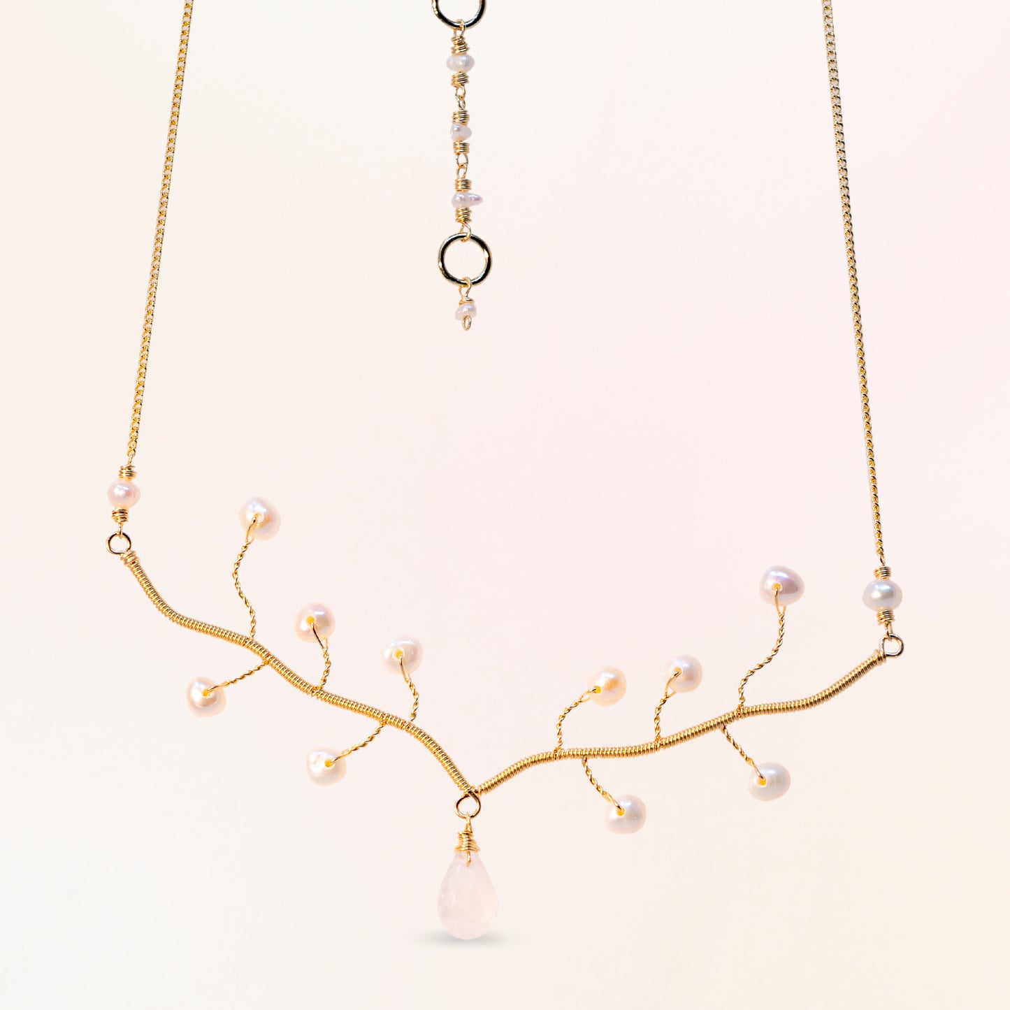Pearl Tree Necklace with Moonstone Pendant