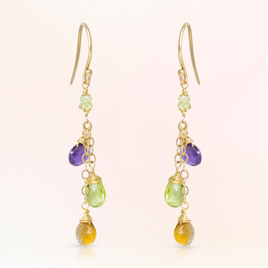 citrine earrings 14k gold​