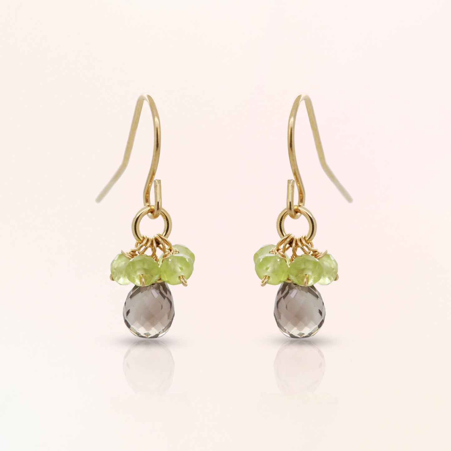 Gemstone Cluster Drop Earrings