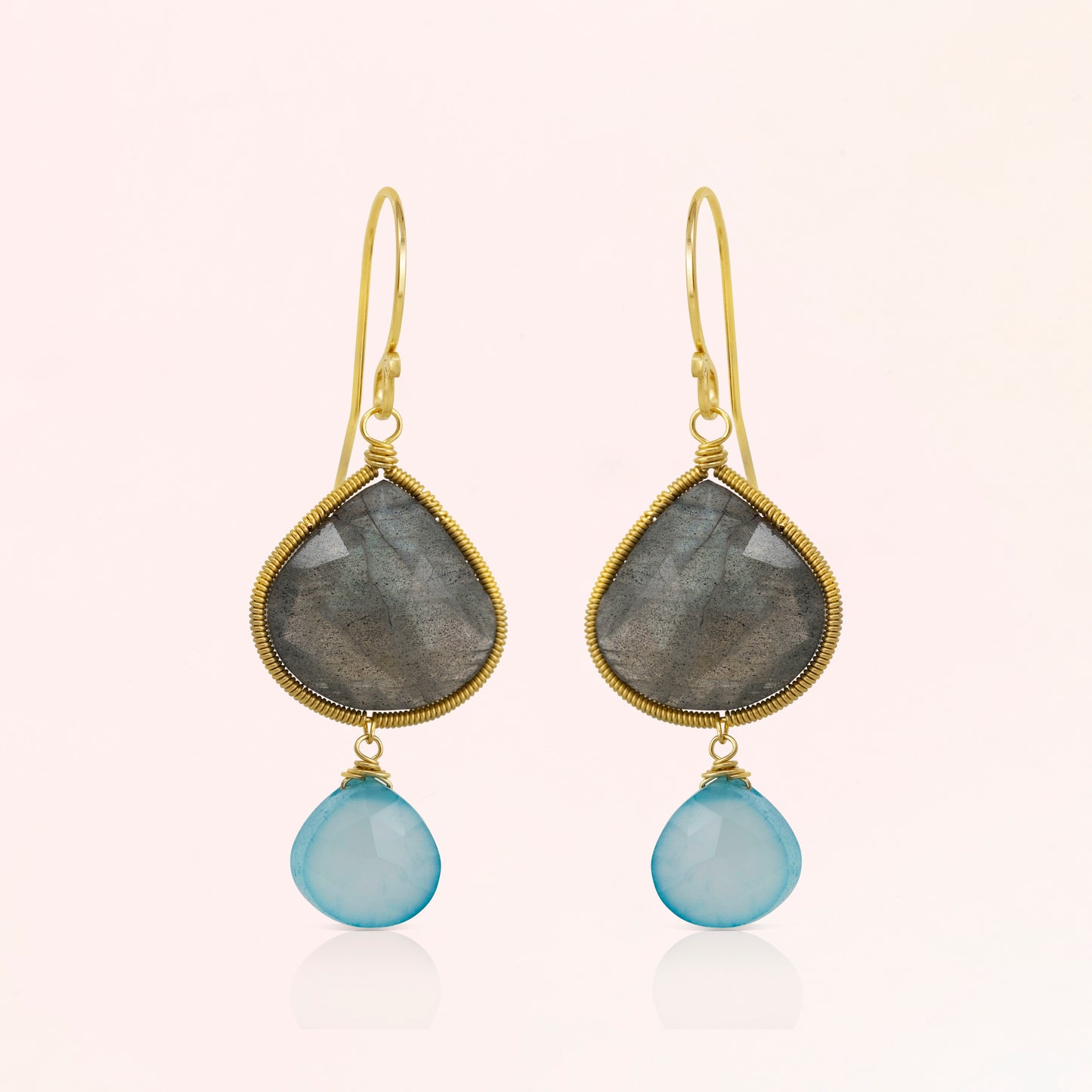 Labradorite and Chalcedony Earrings