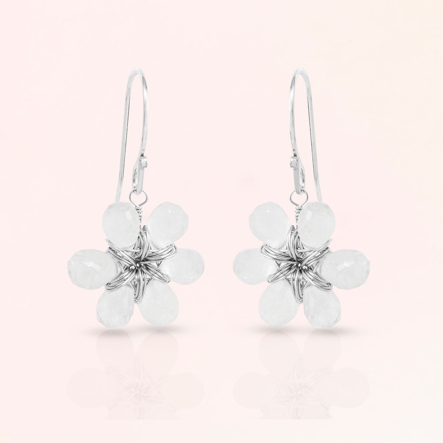 Gemstone Flower Earrings