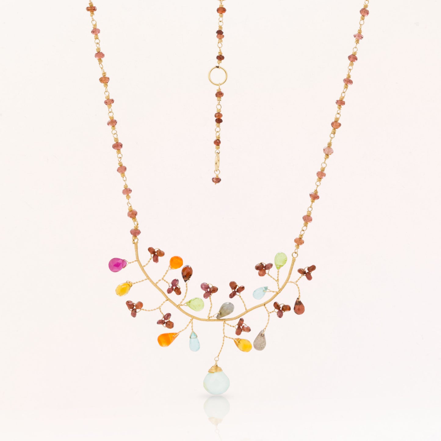 Multi-Color Gemstone Branch Necklace