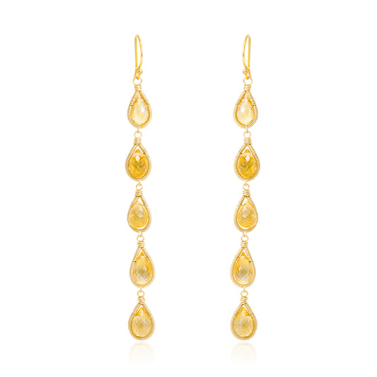 Citrine Chain Earrings
