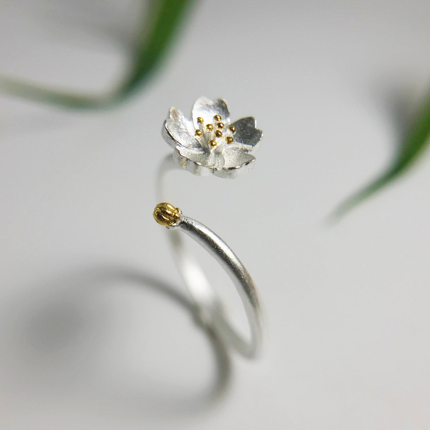 Cherry Blossom Sterling Silver Ring