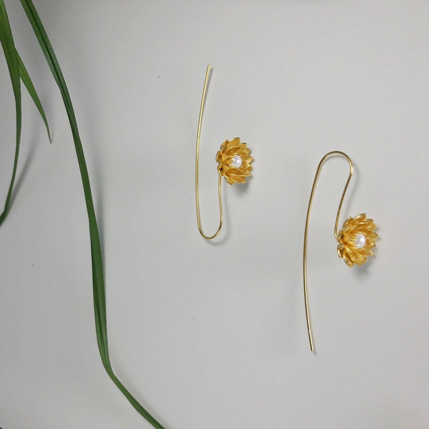 Lotus Pearl Sterling Silver Earrings