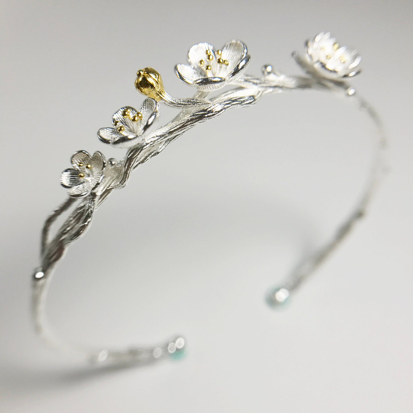 Cherry Blossom Sterling Silver Bracelet