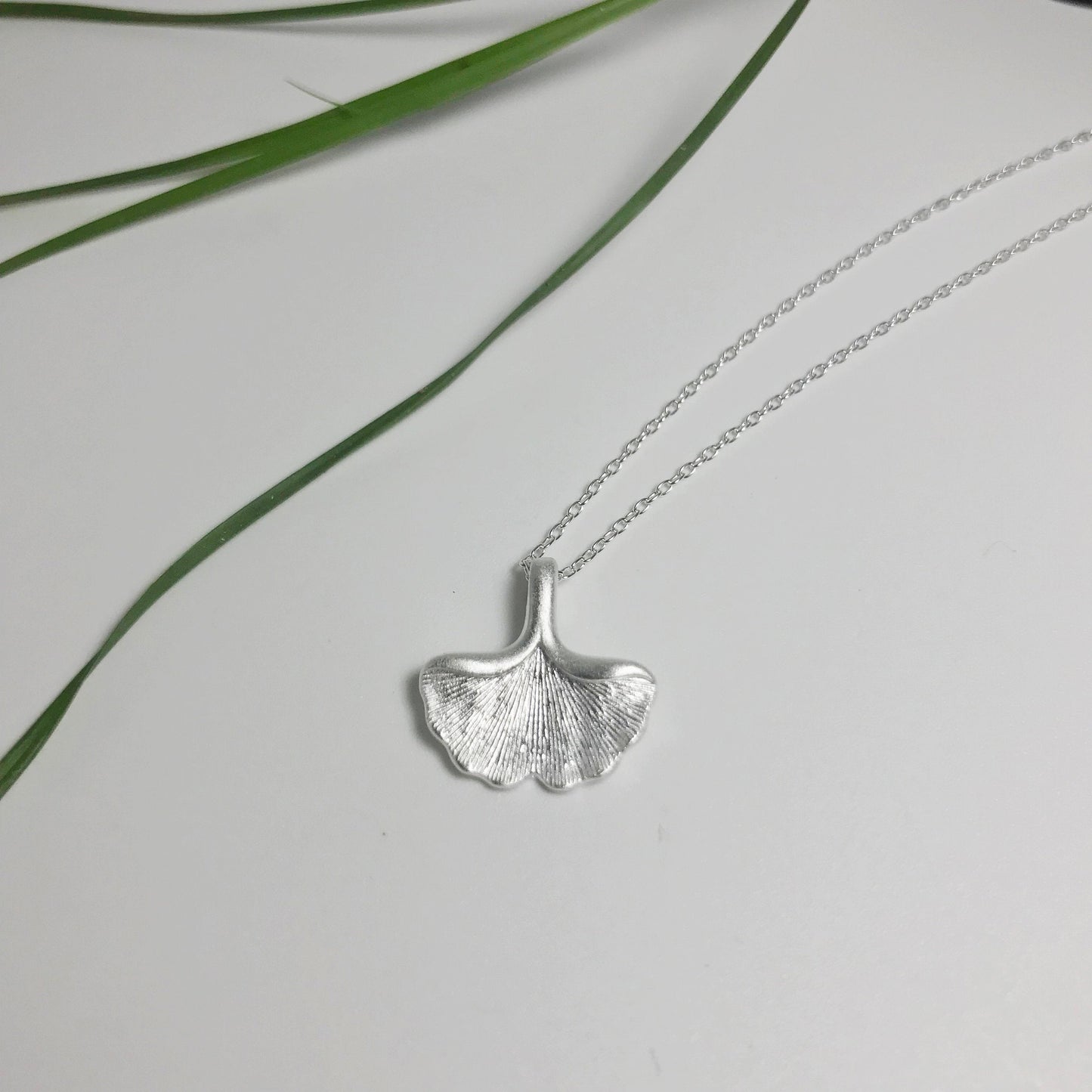 Ginkgo Leaf Sterling Silver Necklace