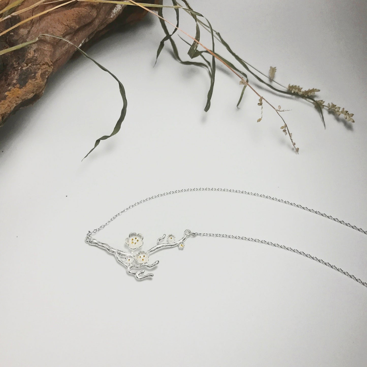 Cherry Blossom Sterling Silver Necklace