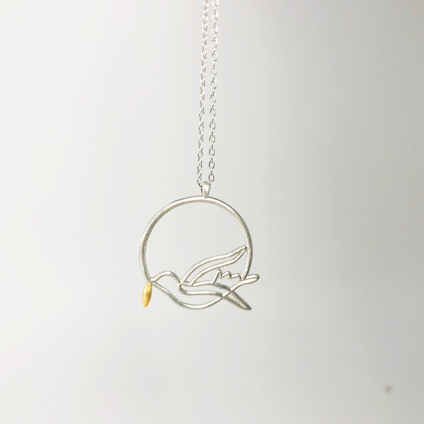 Peace Dove Pendant Sterling Silver Necklace