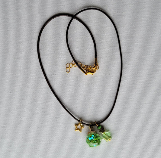 Fairy Dust Ball Green Necklace