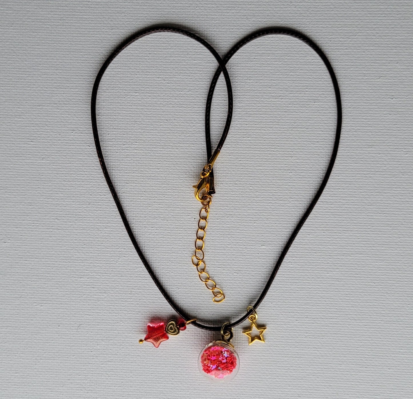 Fairy Dust Ball Red Necklace