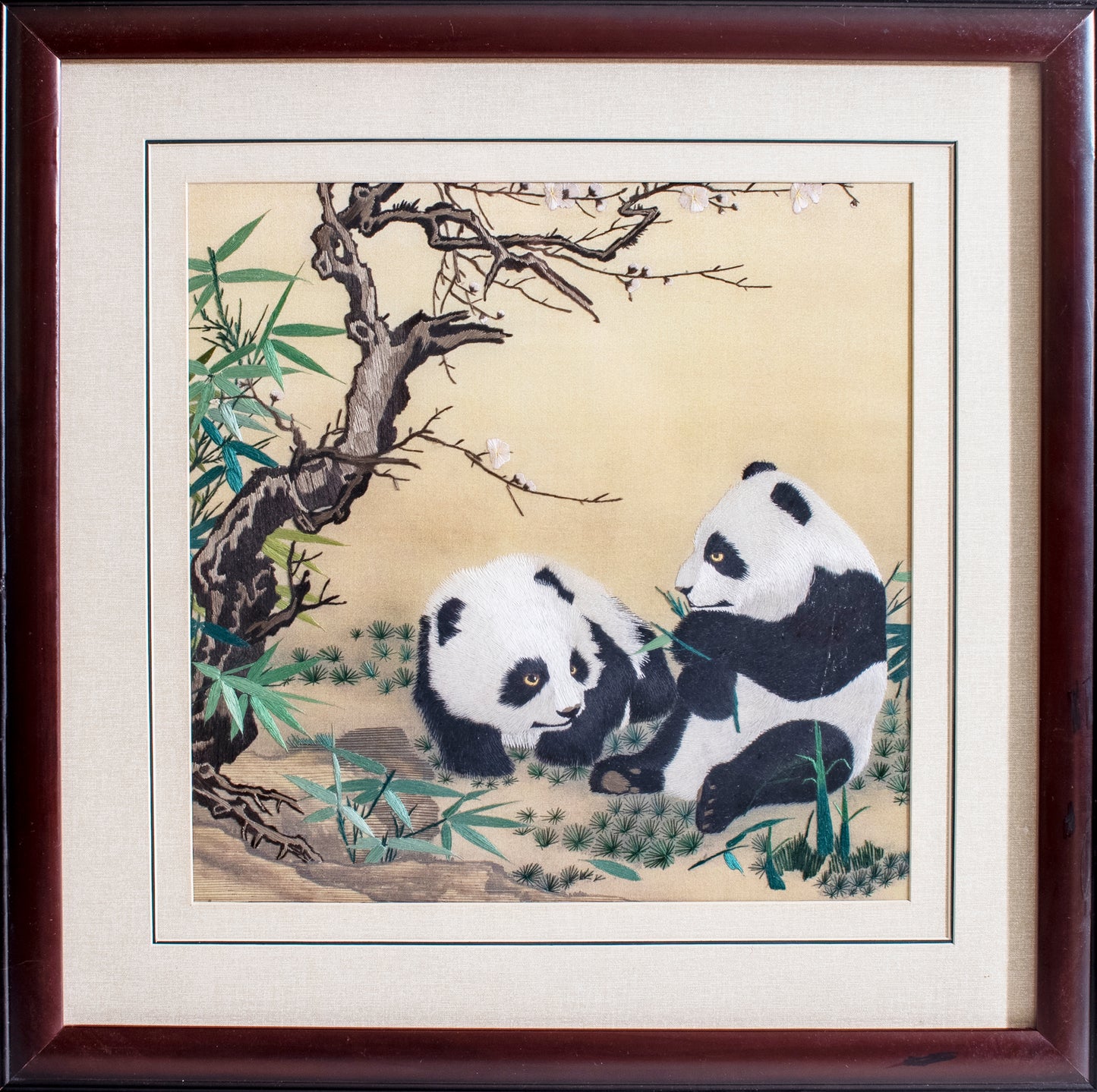 Panda - Silk Art Framed and Matted